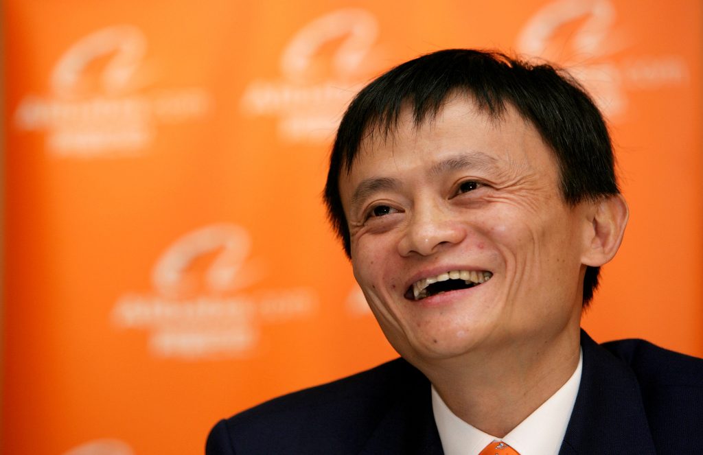 FILE PHOTO: Jack Ma, chairman and then-chief executive officer of Alibaba Group Holding Ltd., laughs at a news conference in Hong Kong, China, on Tuesday, Nov. 6, 2007. Alibaba, which rode China's emergence as an economic superpower over the last 15 years to become a massive online marketplace for everything from forks to forklifts, filed today for what could become the largest U.S. initial public offering ever. Photographer: Daniel J. Groshong/Bloomberg *** Local Caption *** Jack Ma