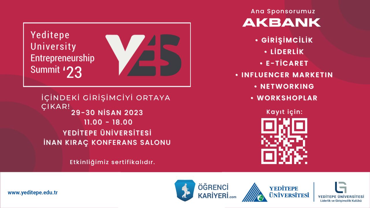 Yeditepe Entreprenurship Summit’23, 29 Nisan'da Başlıyor!